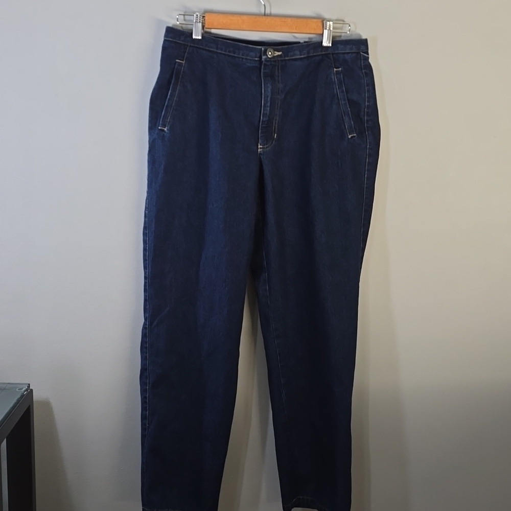 Liz Claiborne Lizwear Jeans Womens Size 14 Petite 14P Blue Autumn Affair